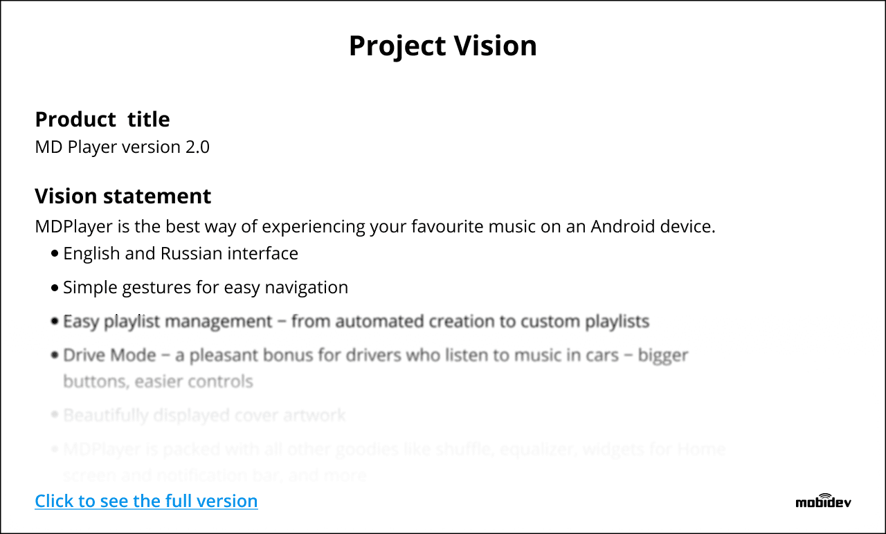 Project vision in business analysis