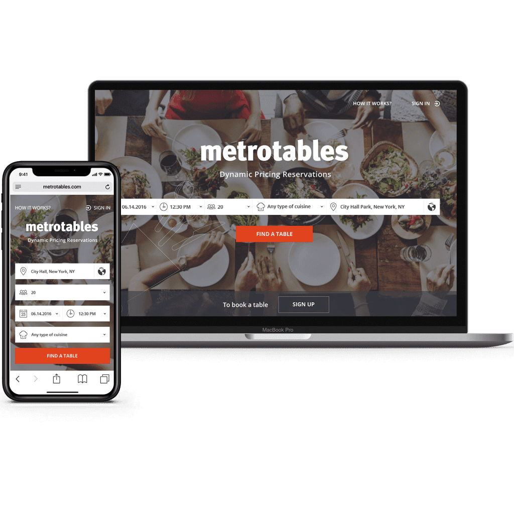 An online platform for dynamic pricing services and reservations at restaurants