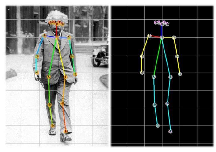 2D representation of a Albert Einstein body pose
