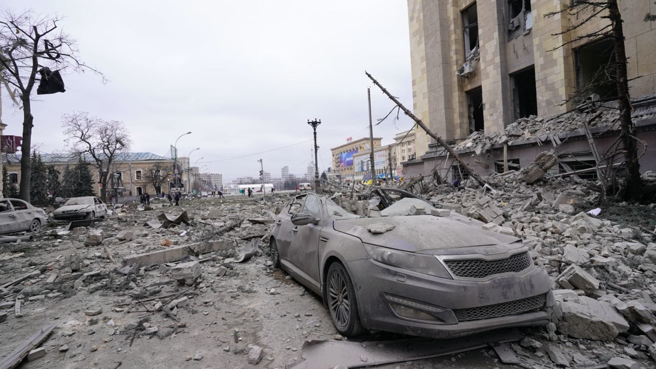 Freedom Square in Kharkiv was destroyed by Russian missiles