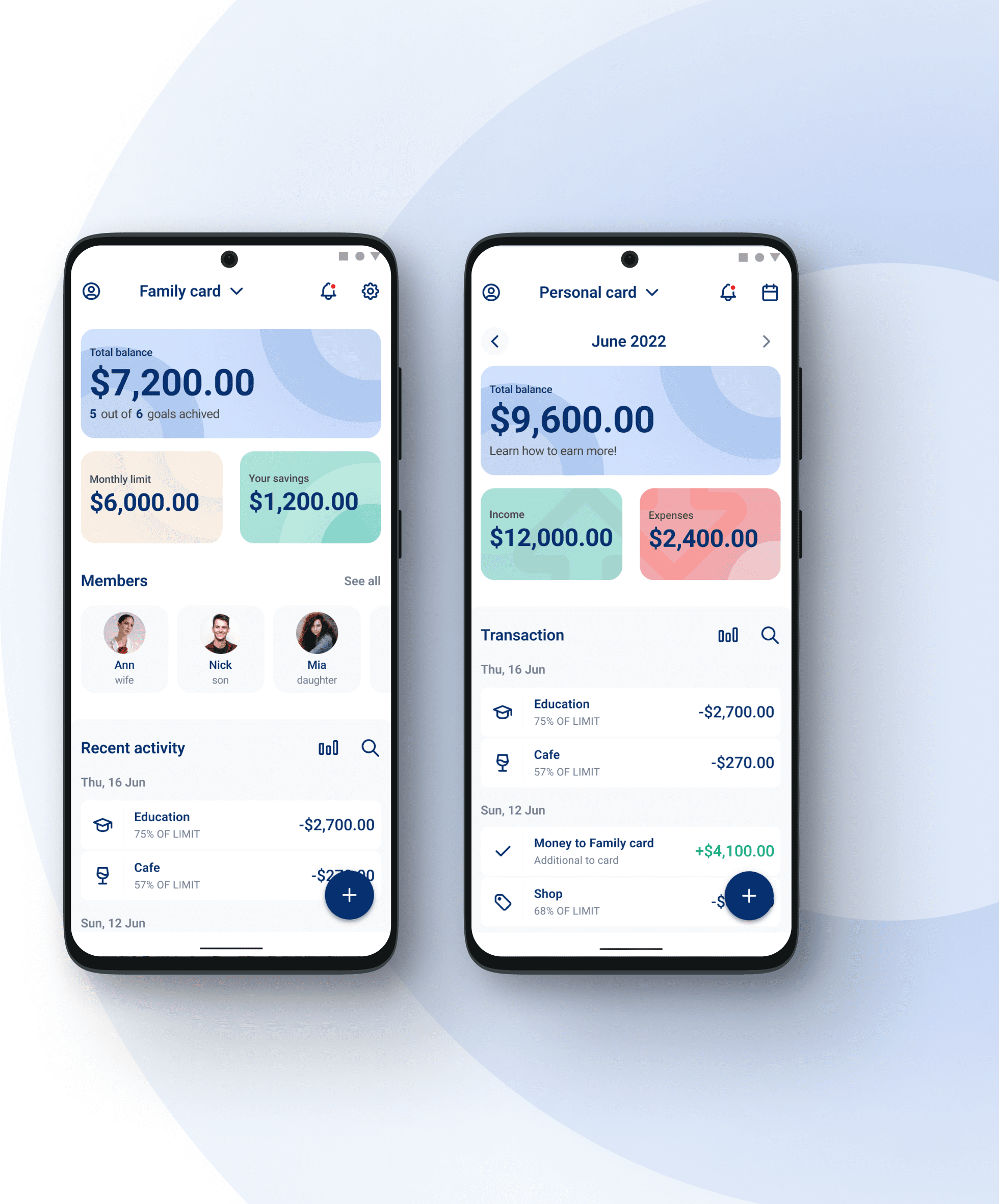 Family Finance App_app screens