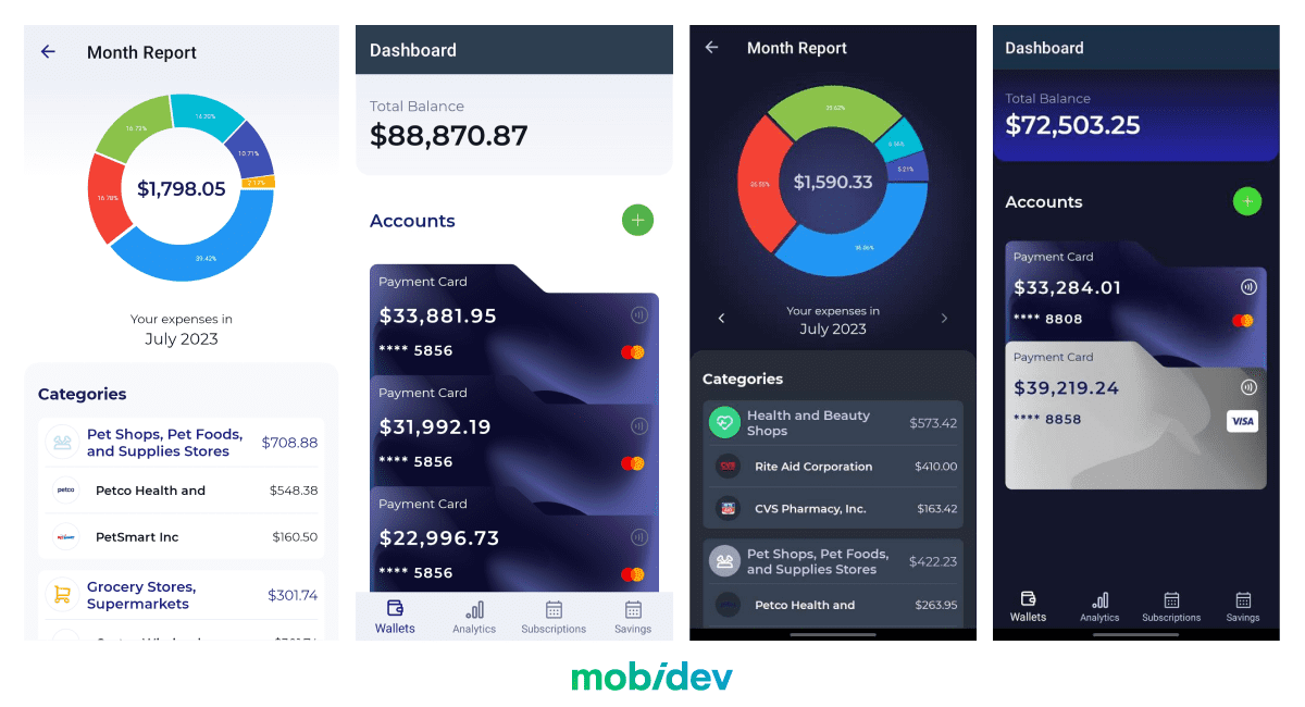 MAUI financial app dark and light mode
