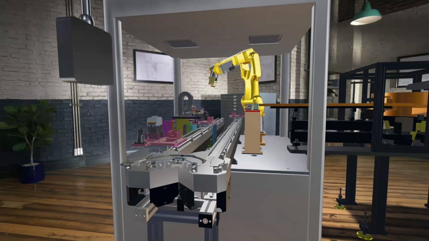 A machine in mixed reality created by PTC