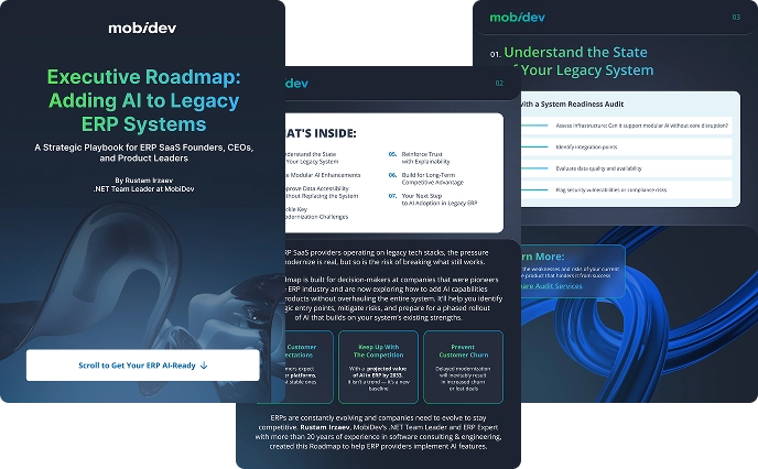 Executive Roadmap Adding AI to Legacy ERP Systems tablet